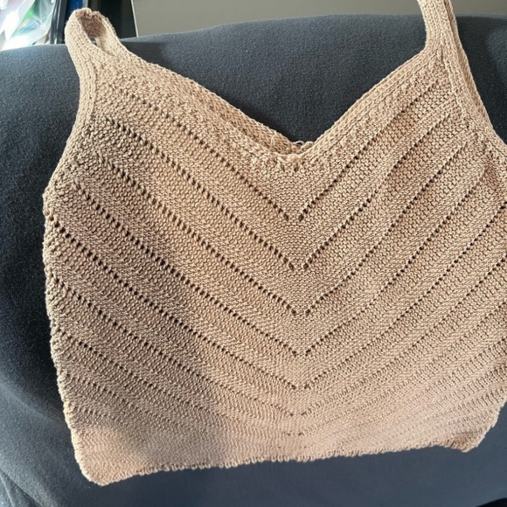 Brown knitted tank